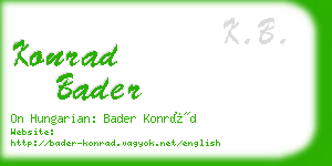 konrad bader business card